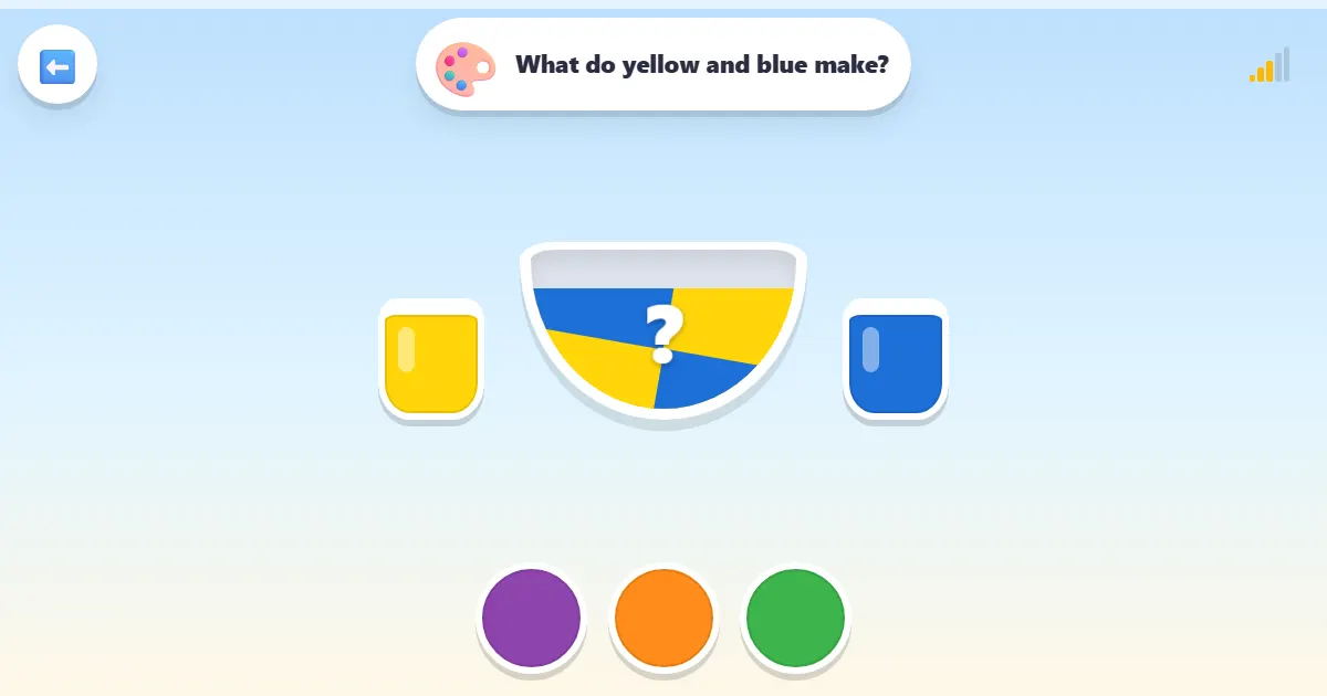 Screenshot of Color Mixer, a paint-mixing game for discovering new colors