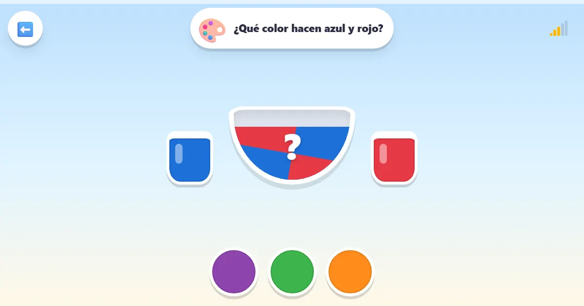 Captura de pantalla de Mezcla colores, un juego de pinturas para descubrir colores nuevos