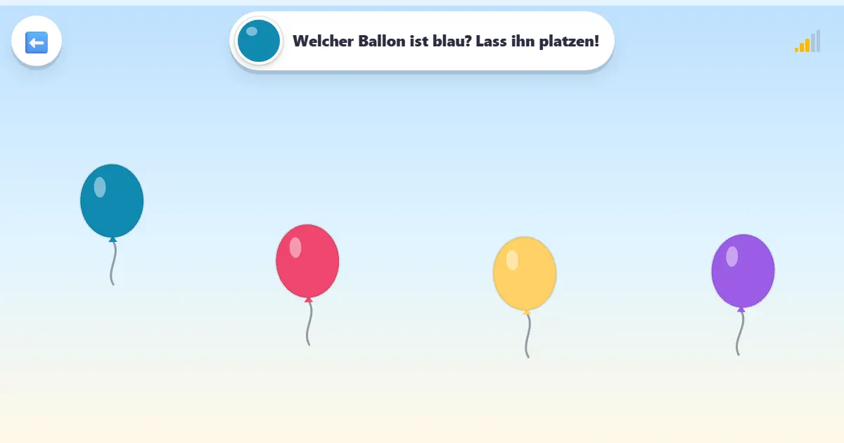 Screenshot von Farbballons: ein Ballonspiel zum Farbenlernen