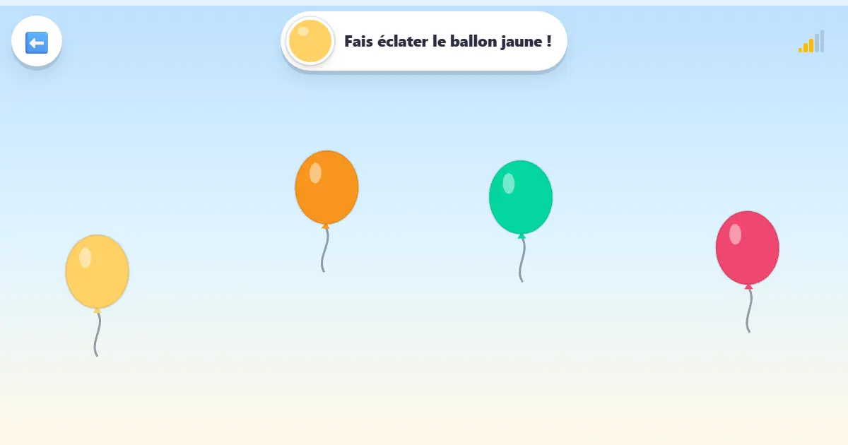 Capture d’écran du jeu Ballons de couleurs : un jeu de ballons pour apprendre les couleurs