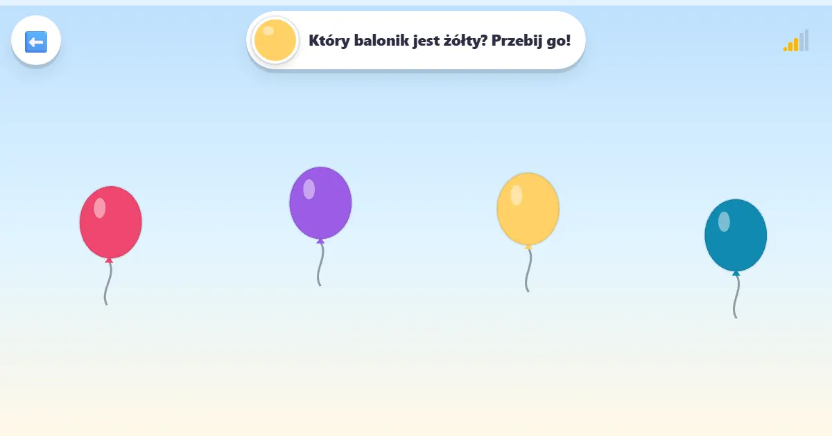Zrzut ekranu z gry Kolorowe baloniki: gra z balonikami do nauki kolorów
