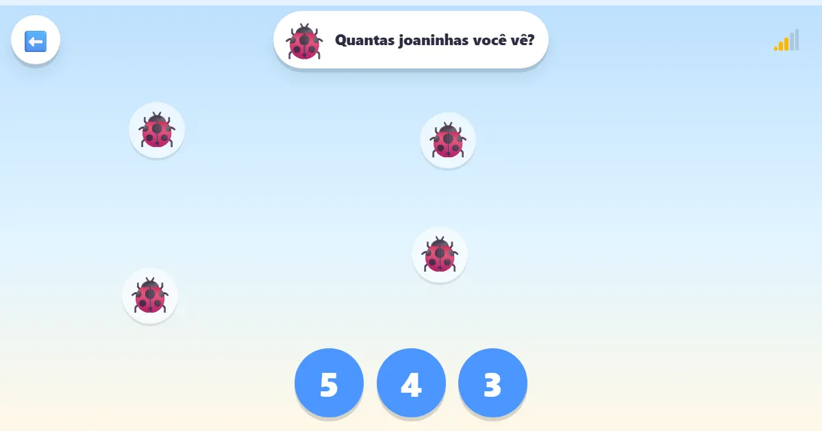 Captura de tela de Conte e toque: um jogo de contar com bichinhos