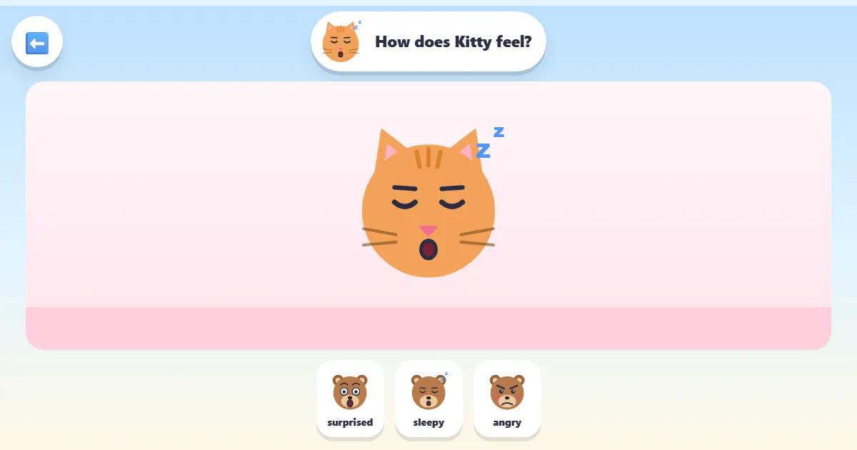 Screenshot of Feelings Friends, a gentle game about faces and feelings
