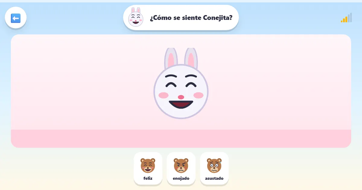 Captura de pantalla de Amigos y emociones, un juego tierno sobre caras y emociones