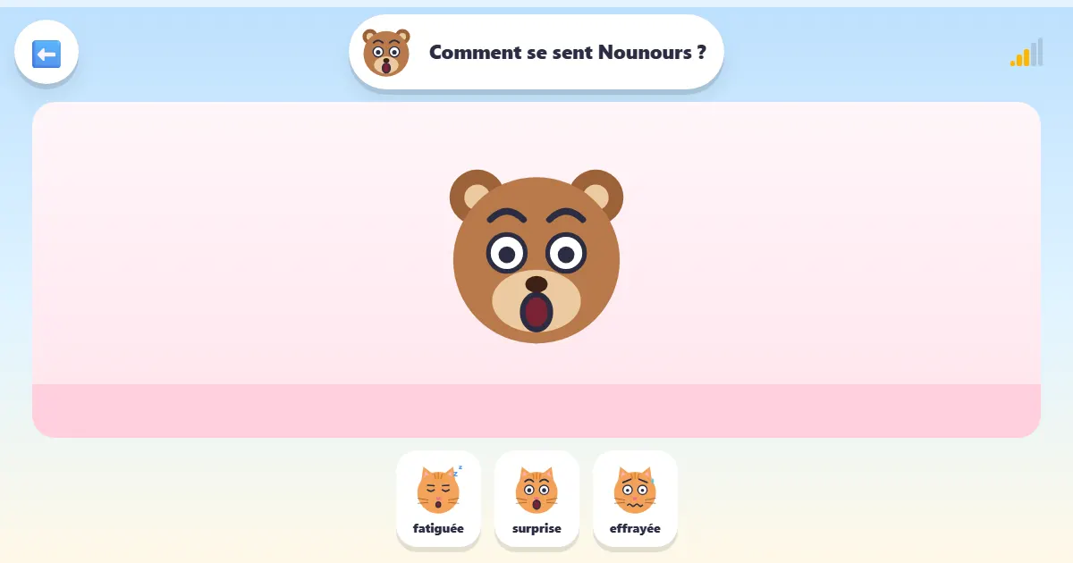 Capture d’écran du jeu Amis et émotions : un jeu tout doux sur les visages et les émotions