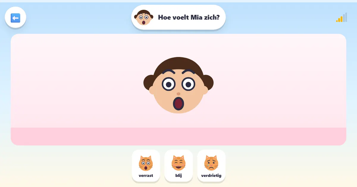 Screenshot van Gevoelensvriendjes: een lief spel over gezichten en gevoelens