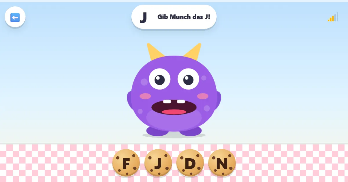 Screenshot von Munch mampft Buchstaben: ein ABC-Spiel mit einem hungrigen Monster