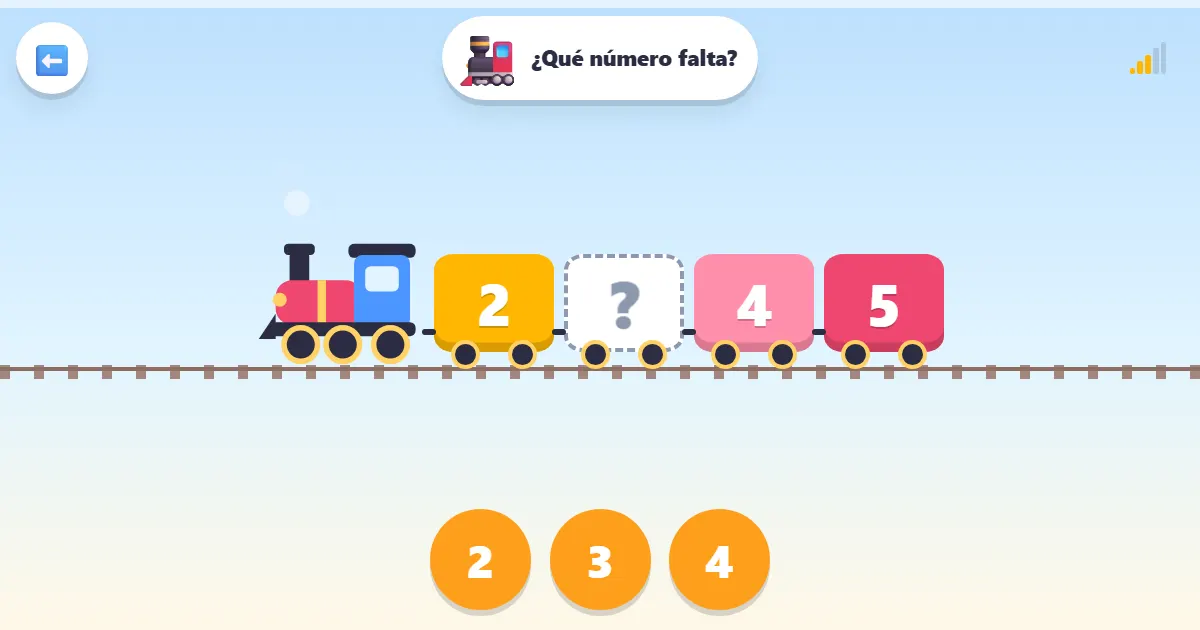 Captura de pantalla de Tren de números, un juego de trenes para aprender el orden de los números