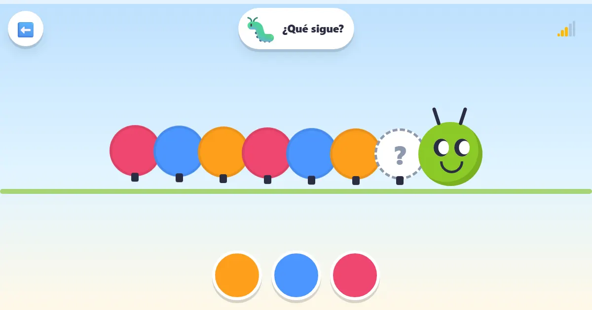 Captura de pantalla de Oruga de patrones, un juego con una oruga para descubrir patrones