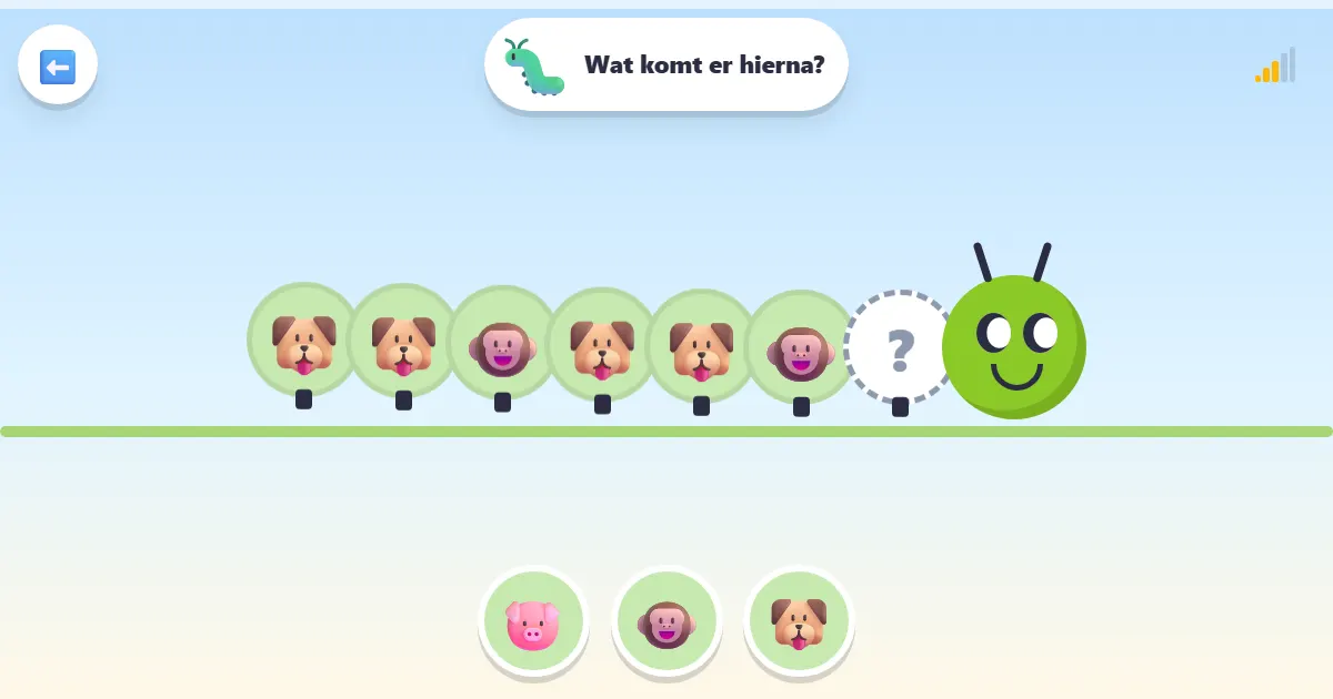 Screenshot van Patronenrups: een rupsenspel om patronen te ontdekken