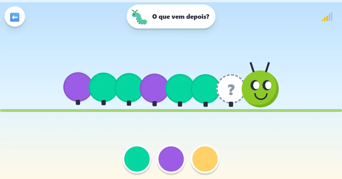 Captura de tela de Lagarta dos padrões: um jogo com uma lagarta para descobrir padrões
