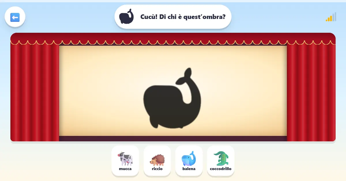 Schermata di Ombre di animali: un gioco di indovinelli in un piccolo teatro delle ombre