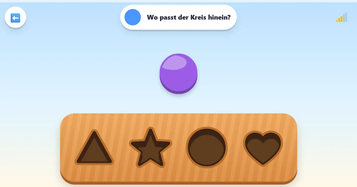 Screenshot von Formen sortieren: eine Sortierbox zum Lernen flacher Formen