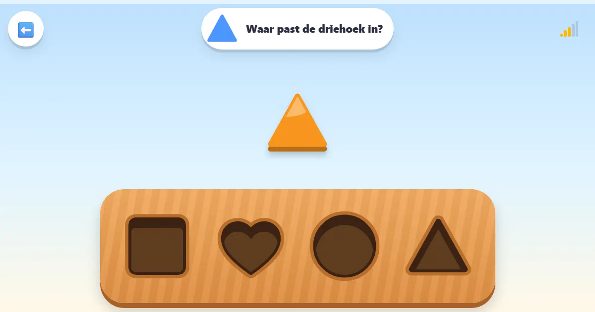 Screenshot van Vormen sorteren: een vormenstoof om platte vormen te leren