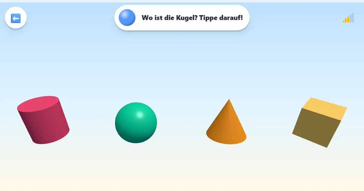 Screenshot von Drehende Formen: ein 3D-Spiel zum Kennenlernen von Körpern