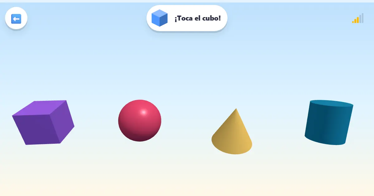 Captura de pantalla de Figuras que giran, un juego en 3D para aprender las figuras sólidas