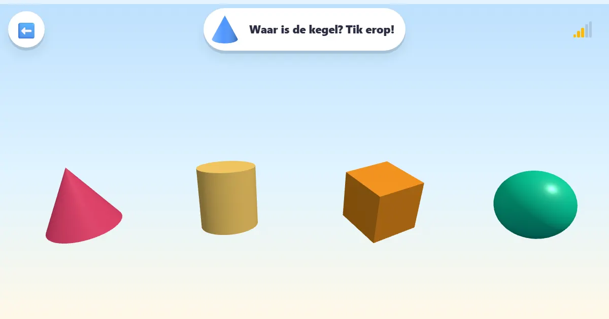 Screenshot van Draaiende vormen: een 3D-spel om ruimtelijke figuren te leren