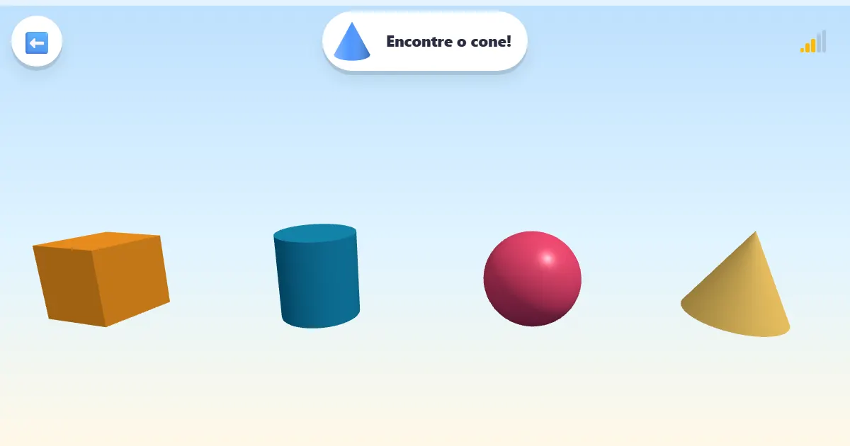 Captura de tela de Formas que giram: um jogo 3D para aprender os sólidos